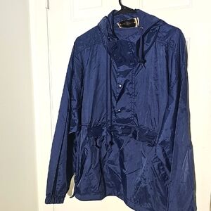 B. Moss Blue Utility Jacket with Water-Resistant Fabric Lots Of Pockets. XL